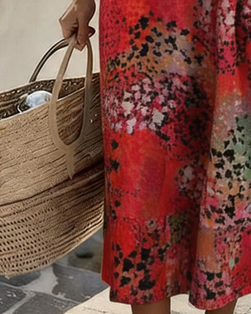 Paula | Loose & Light Floral Midi Dress