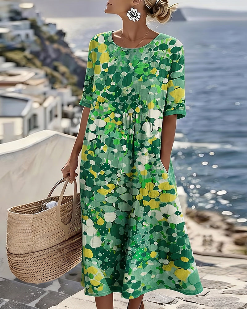 Elena | Loose & Light Floral Midi Dress