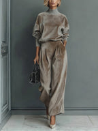 Elena Velvet Turtleneck Suit