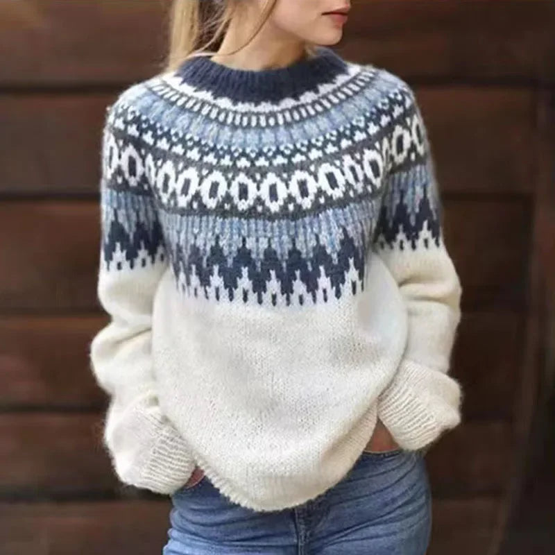 Women's Fair Isle Knit Pullover Sweater