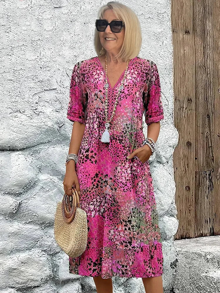 Maya Vibrant Midi Dress