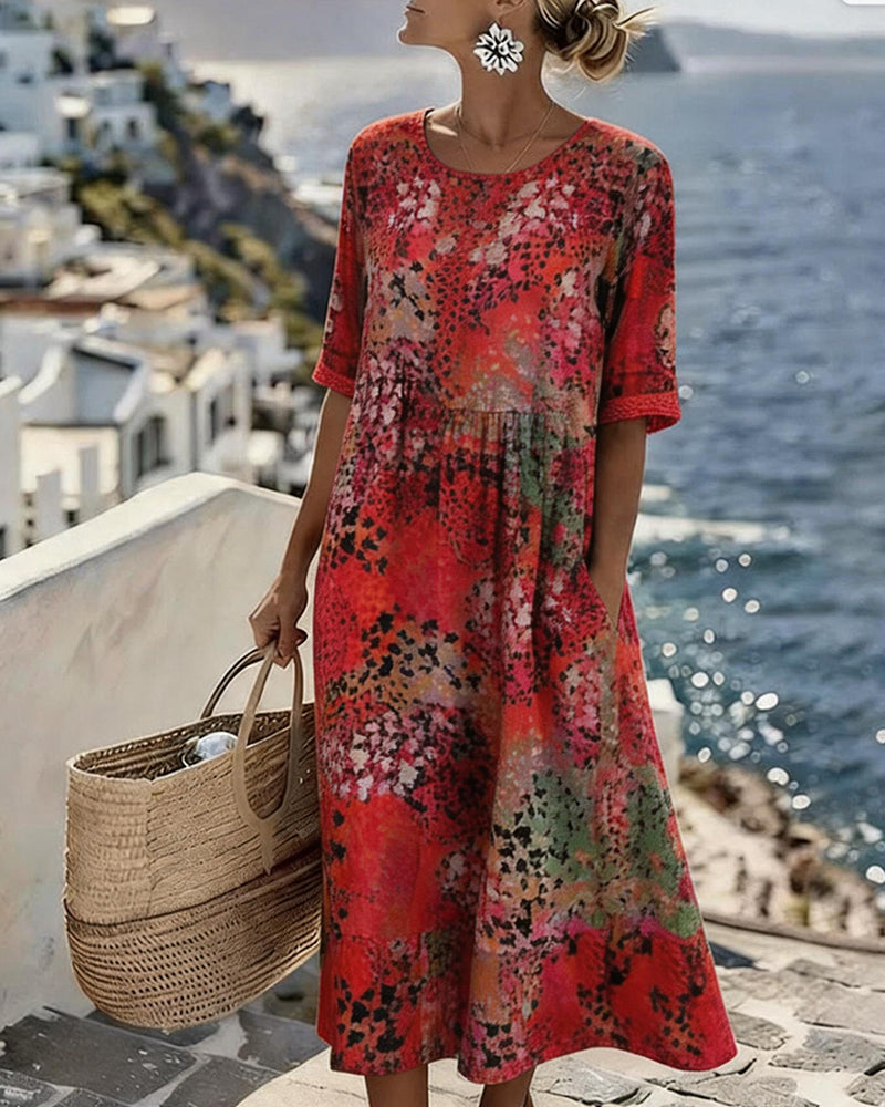 Paula | Loose & Light Floral Midi Dress