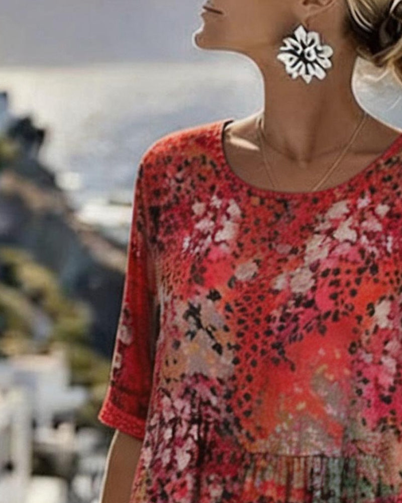 Paula | Loose & Light Floral Midi Dress