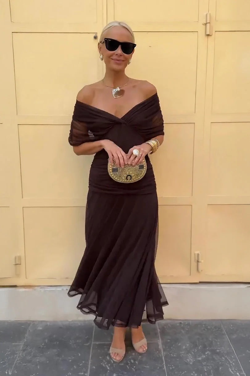 Wilhelmina | Off-Shoulder Maxi Dress