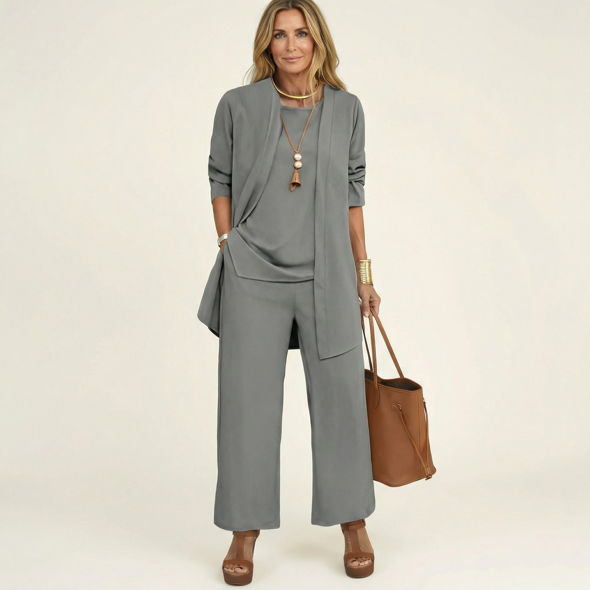 Vivienne | Minimalist 3-Piece Set - Gray