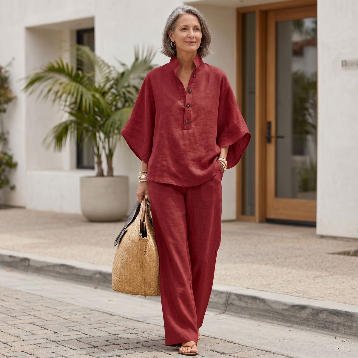Ottilie | Linen Batwing Sleeves Set