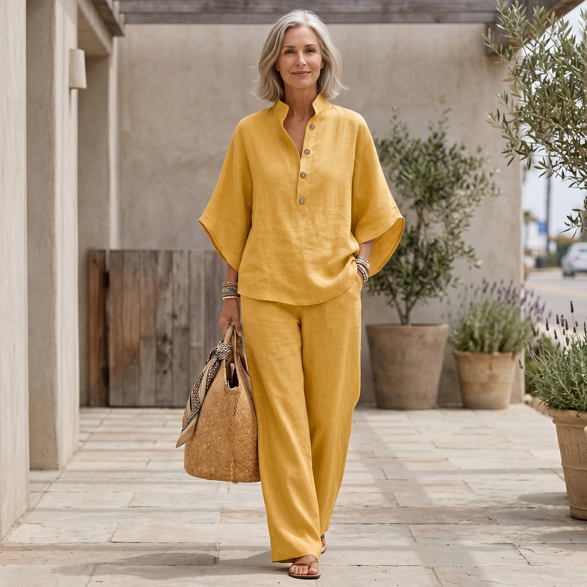 Ottilie | Linen Batwing Sleeves Set