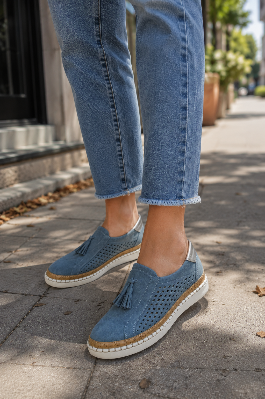 Christine Orthopedic Comfort Moccasins - Blue