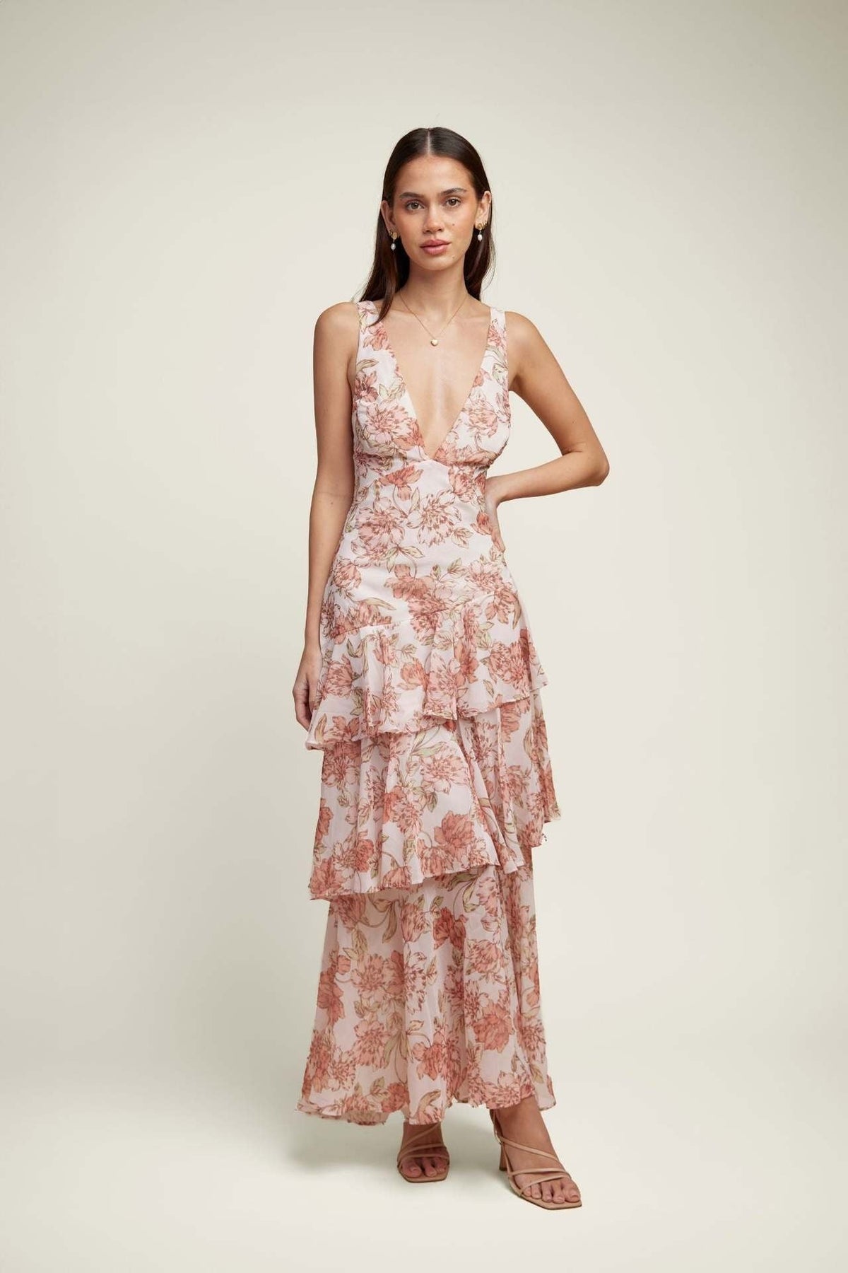 LISA | Floral Flounce Maxi Dress