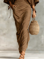 Lila Batwing Sleeve Top and Long Skirt Set