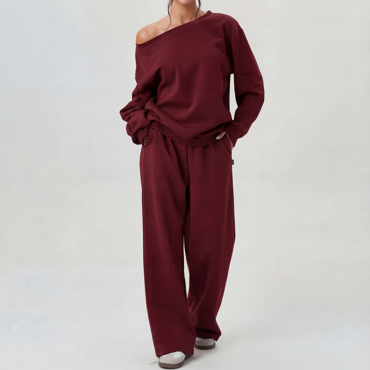 NELIA™ - Casual One-Shoulder Long Sleeve Two-Piece Set