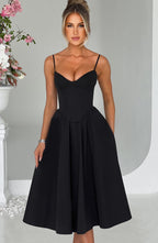 MAILEEN | Elegant Midi Dress in Corset Style