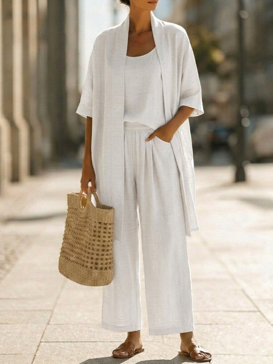 Isa | Effortlessly Elegant Three-Piece Set - White