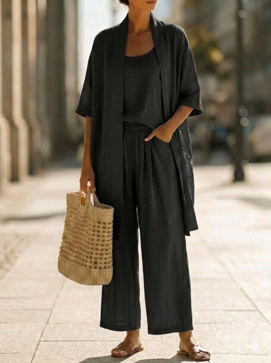 Isa | Effortlessly Elegant Three-Piece Set - Black