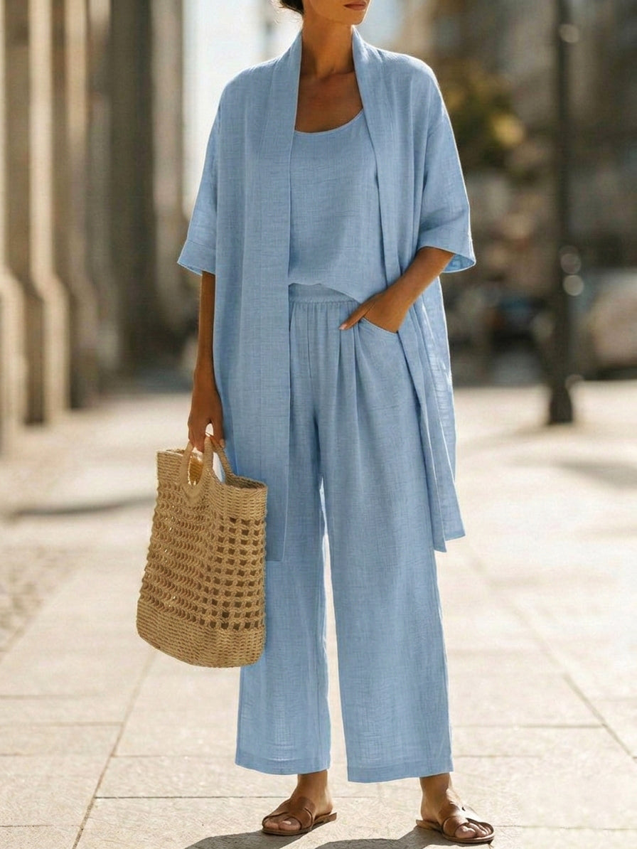 Isa | Effortlessly Elegant Three-Piece Set - Blue