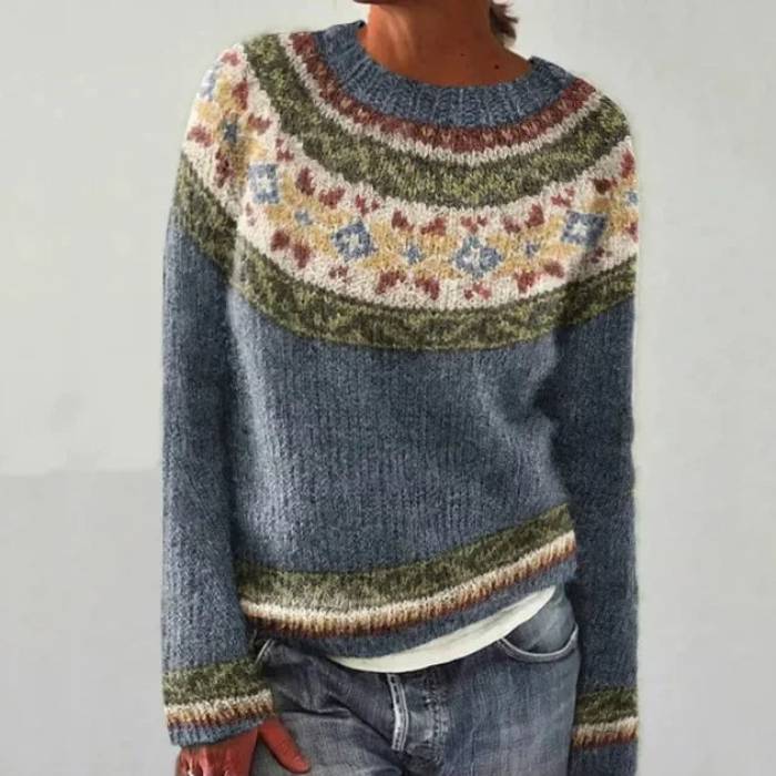 Women's Patterned Knit Pullover Sweater