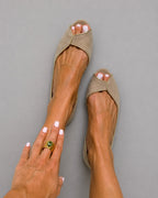 EVELYN | D'Orsay Open Toe Flats