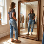 Aberjean | Retro Cropped Straight Jeans
