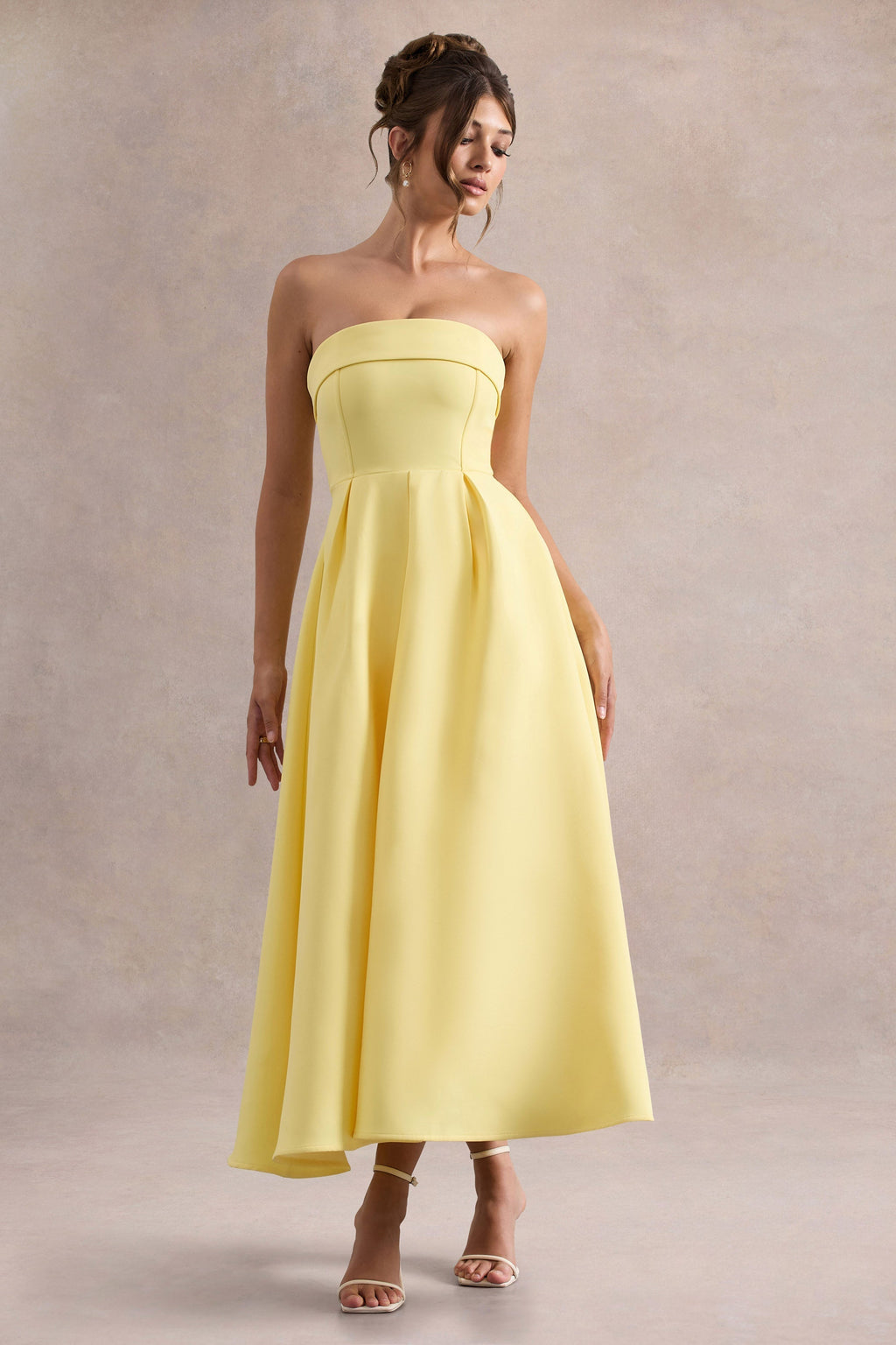 ANNE | Stylish Midi Dress with Off-the-Shoulder Neckline
