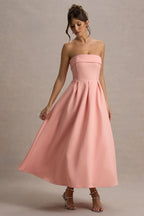 ANNE | Stylish Midi Dress with Off-the-Shoulder Neckline