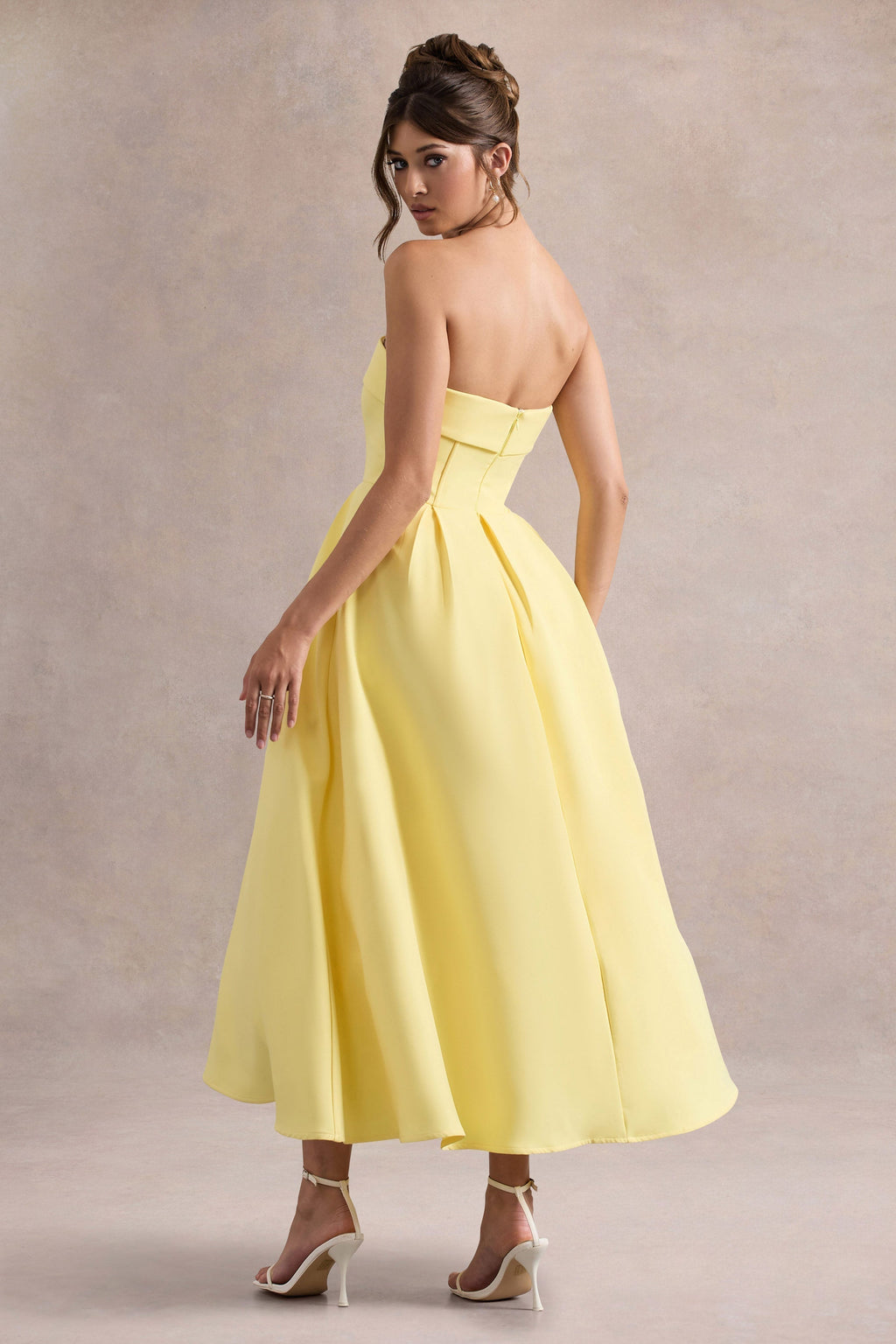 ANNE | Stylish Midi Dress with Off-the-Shoulder Neckline