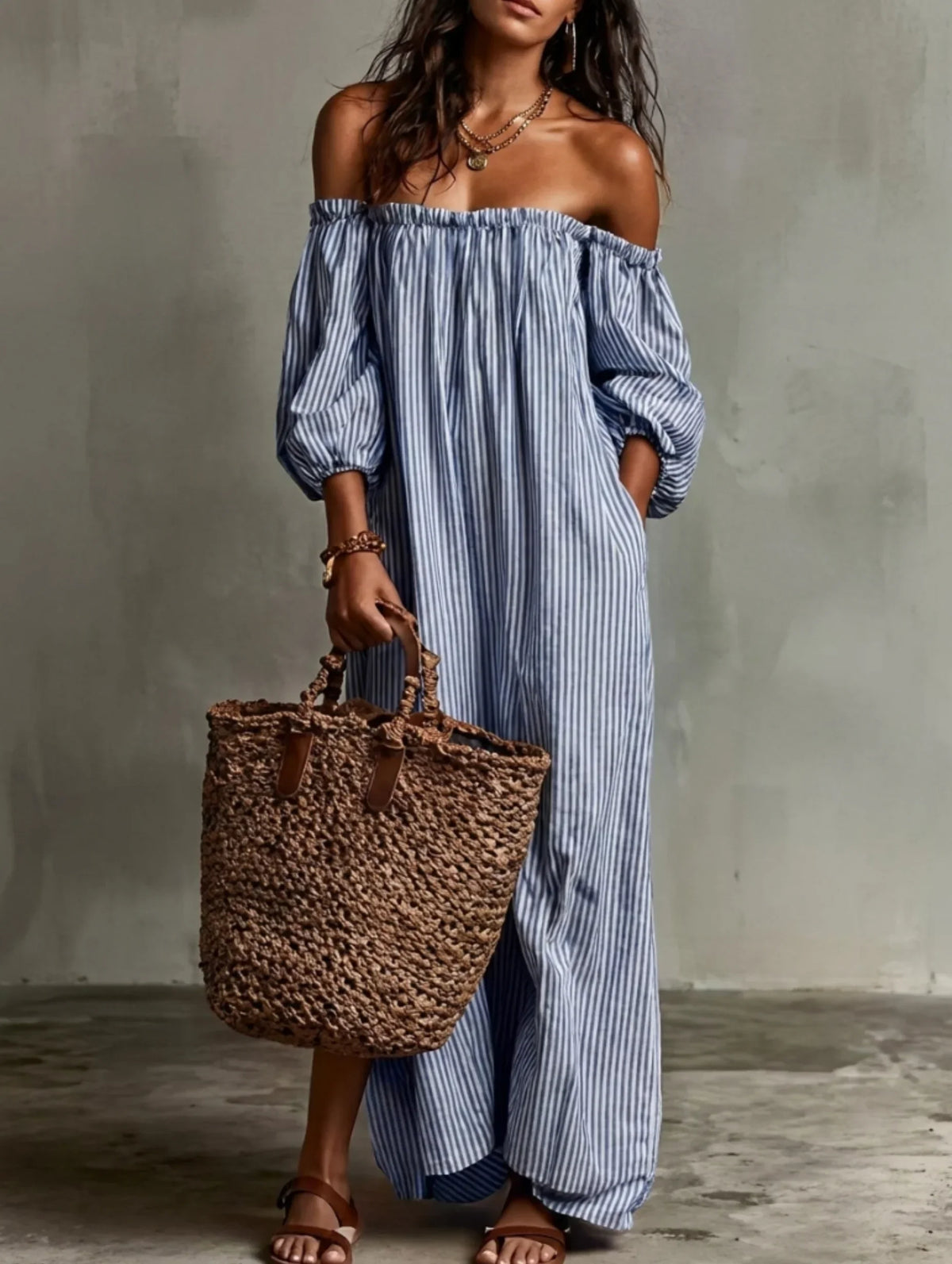 Elena | Flowing Off-Shoulder Maxi Dress