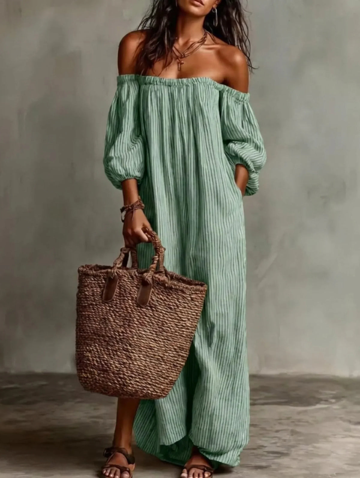 Elena | Flowing Off-Shoulder Maxi Dress