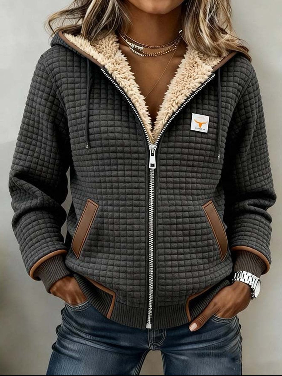 Ainsley | Cozy Sherpa-Lined Zip-Up Hooded Jacket - single
