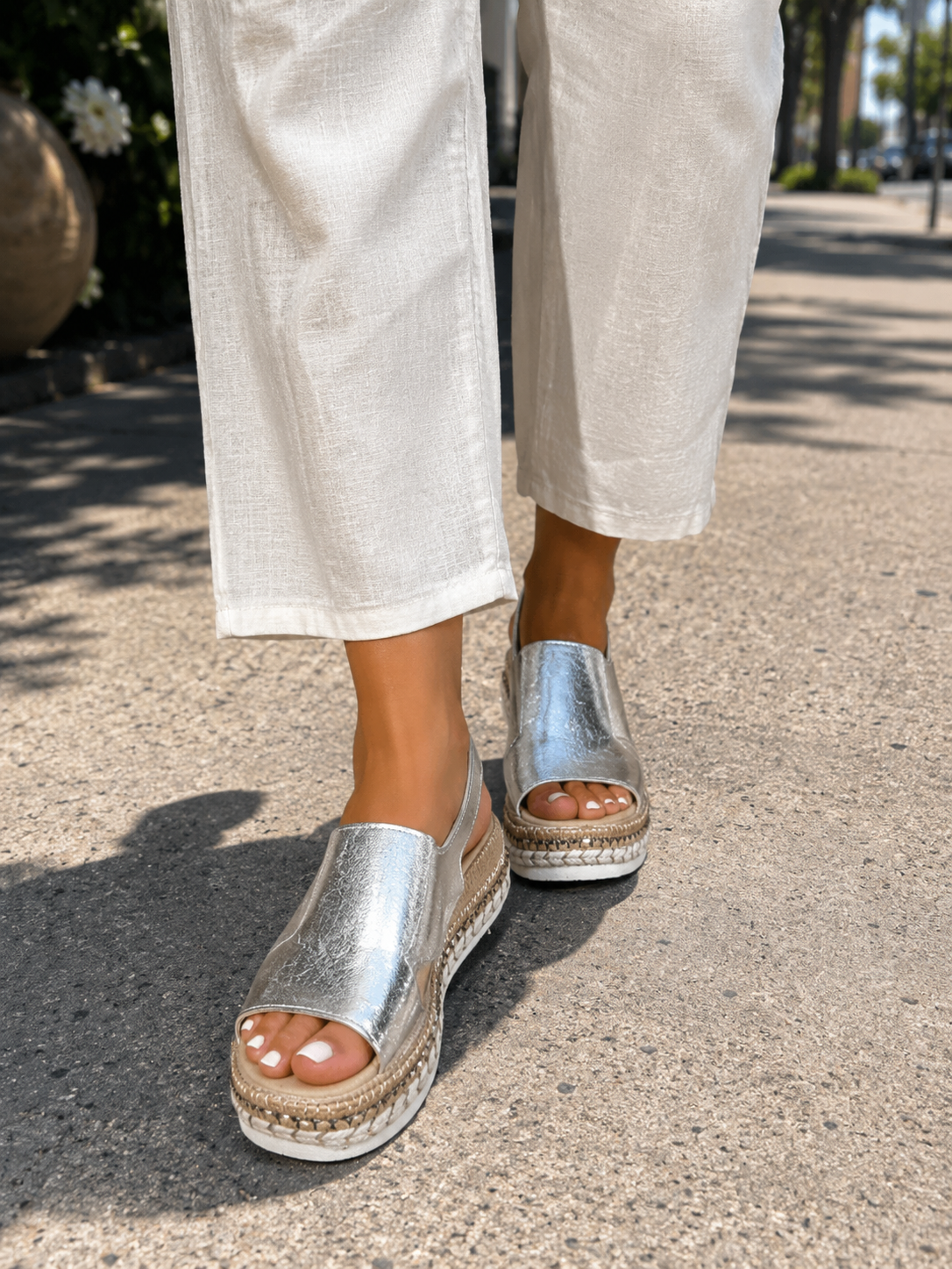 Veronica Orthopedic Comfort Sandals - Silver